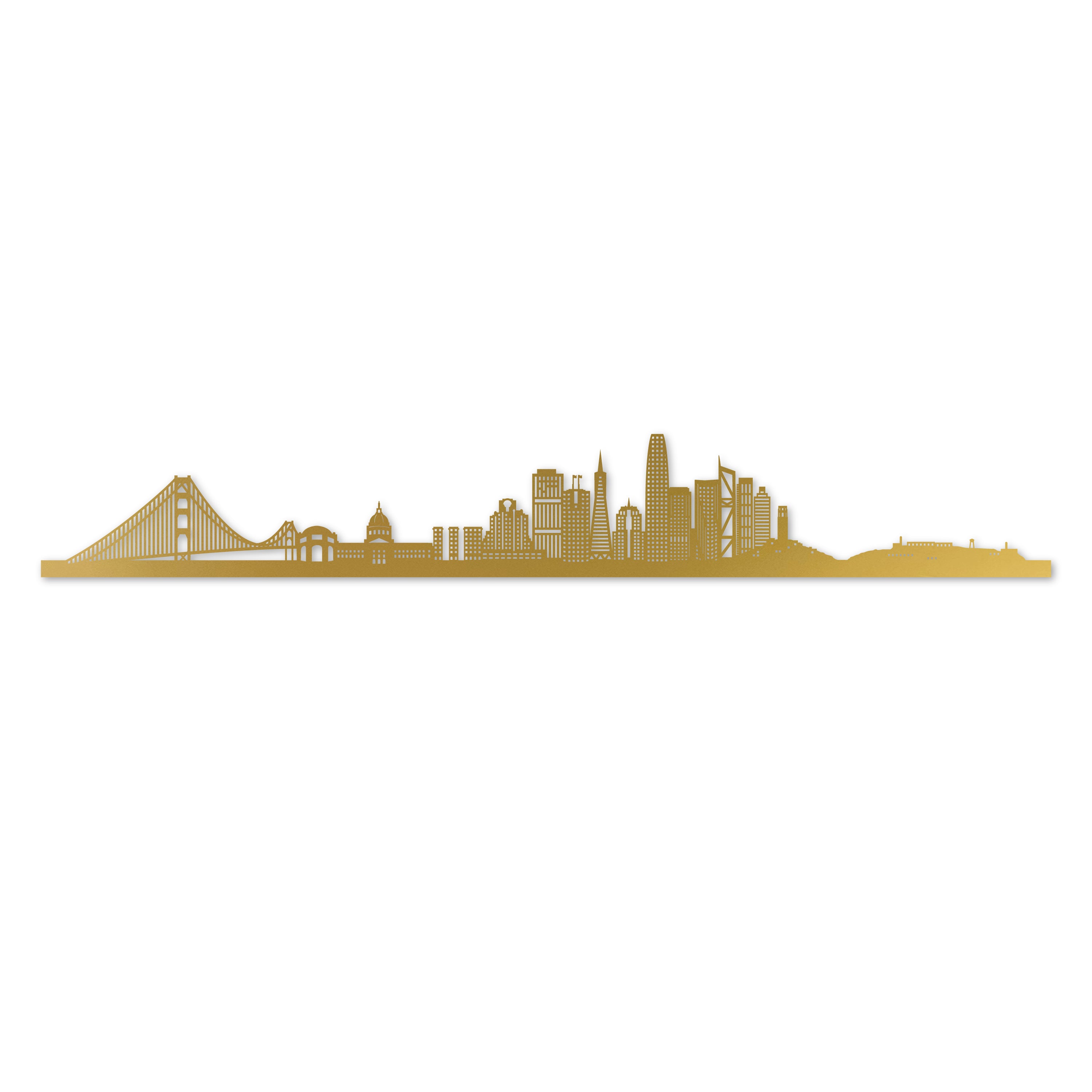 San Francisco Skyline Laser Cut In Recycled Gold Acrylic