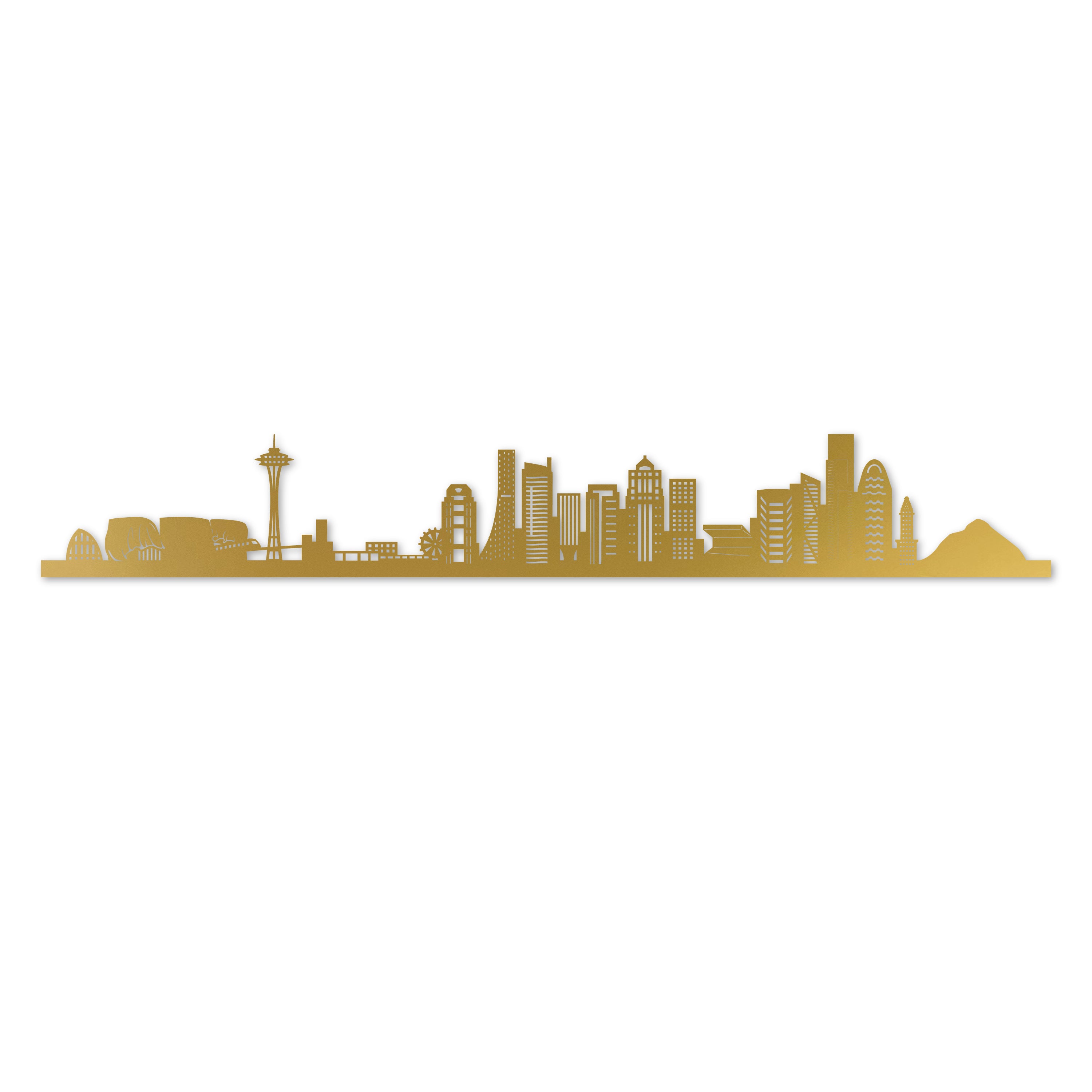 Seattle Skyline Laser Cut In Recycled Gold Acrylic
