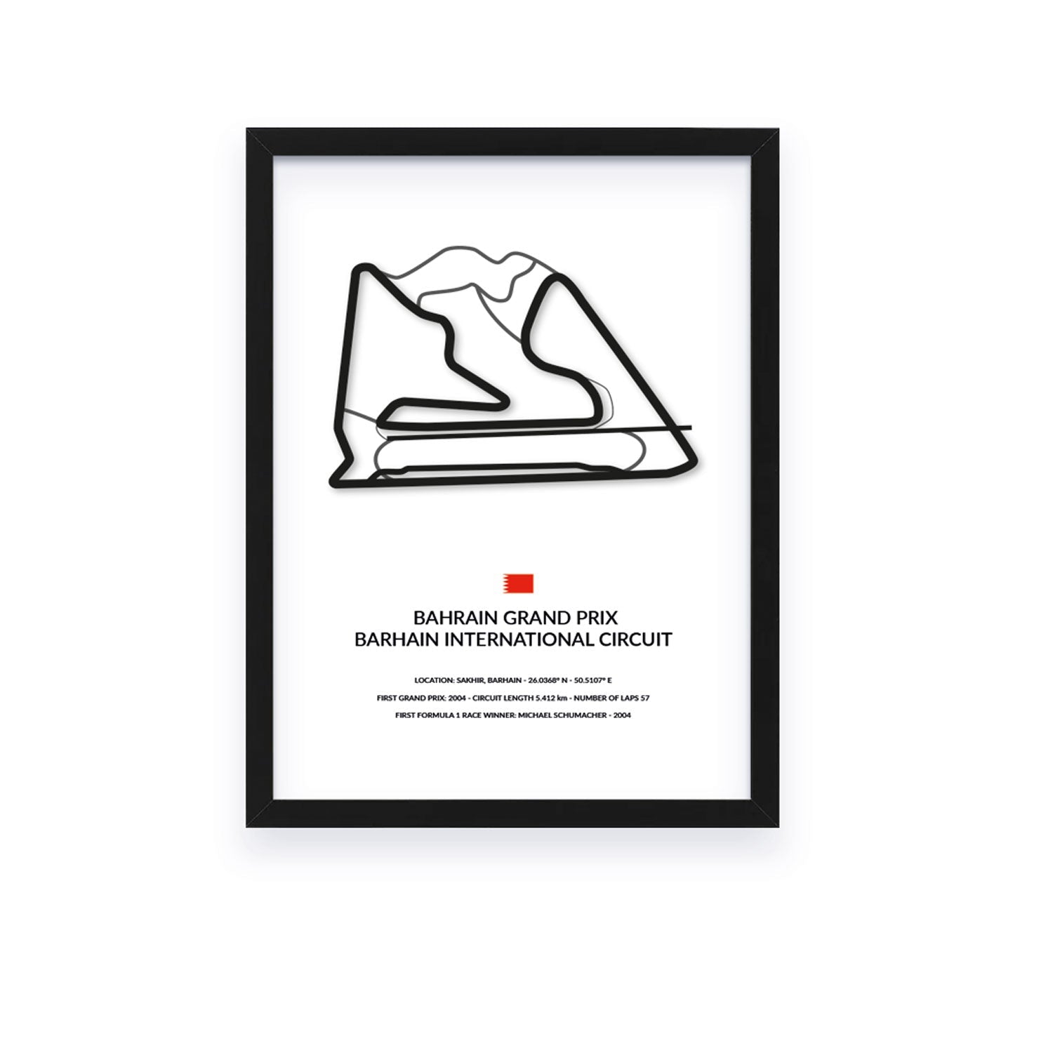 Bahrain Grand Prix - Sakhir - Siluet City SilhouettesWall artGPBAH3040LBGPBAH3040LBBlack Frame