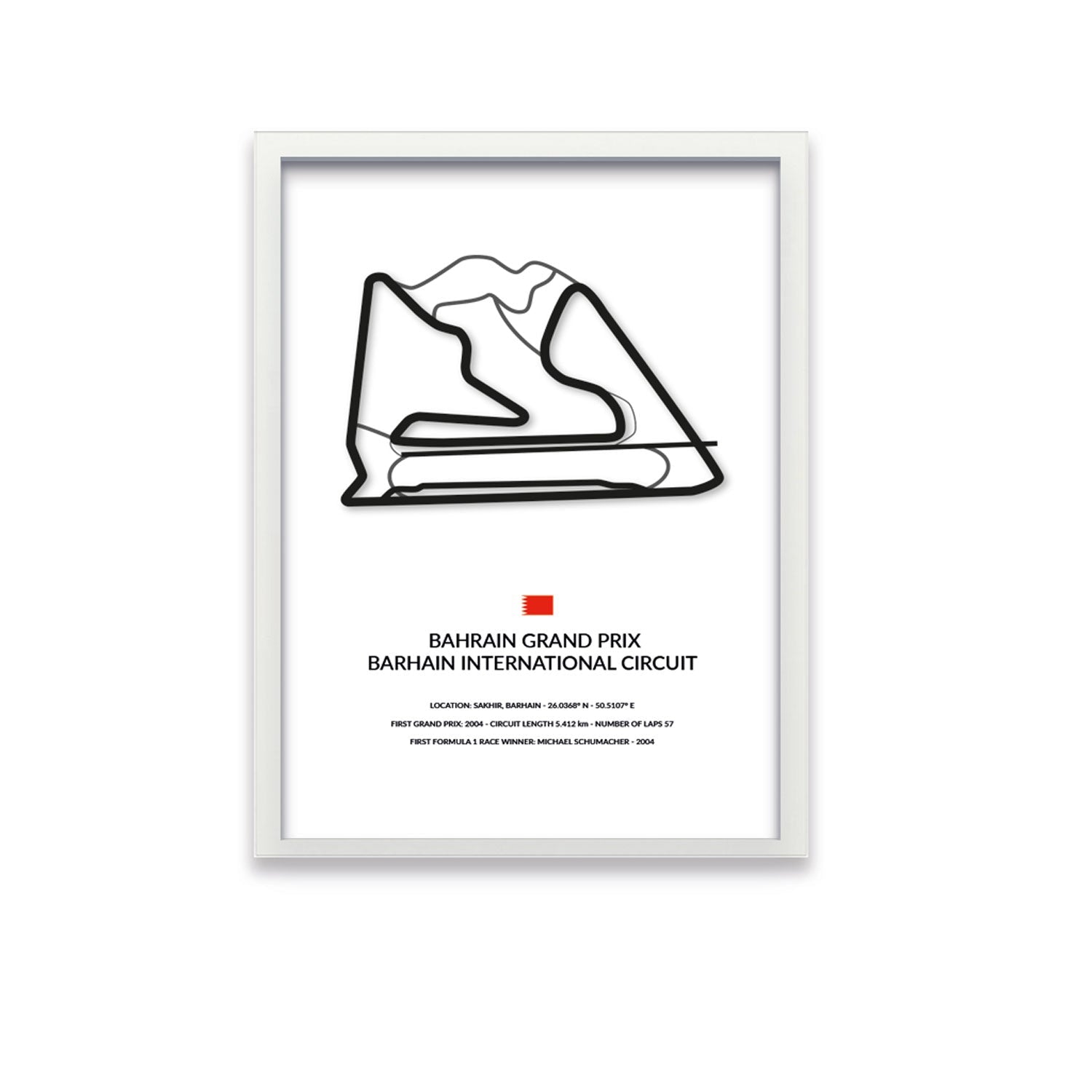 Bahrain Grand Prix - Sakhir - Siluet City SilhouettesWall artGPBAH3042LWGPBAH3042LWWhite Frame