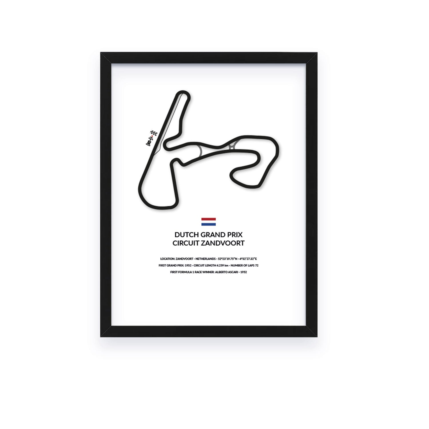 Dutch Grand Prix - Zandvoort - Siluet City SilhouettesWall artGPAMS3040LBGPAMS3040LBBlack Frame