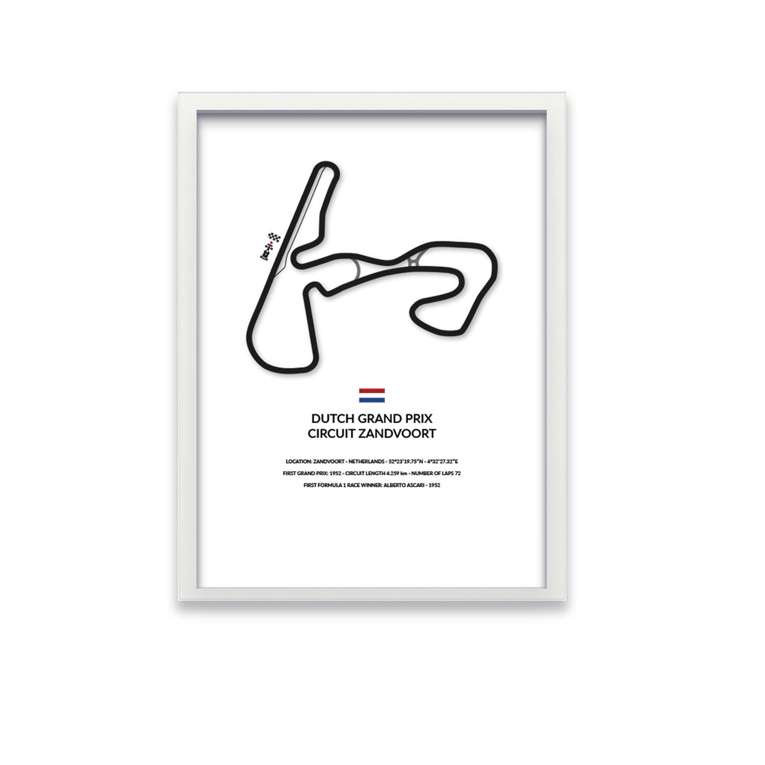 Dutch Grand Prix - Zandvoort - Siluet City SilhouettesWall artGPAMS3040LWGPAMS3040LWWhite Frame