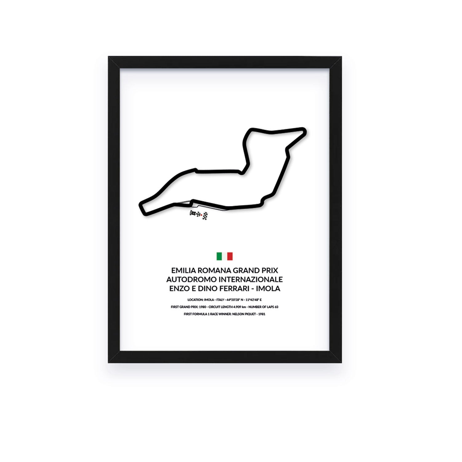 Emilia Romana Grand Prix - Imola - Siluet City SilhouettesWall artGPFRL3040LBGPFRL3040LBBlack Frame