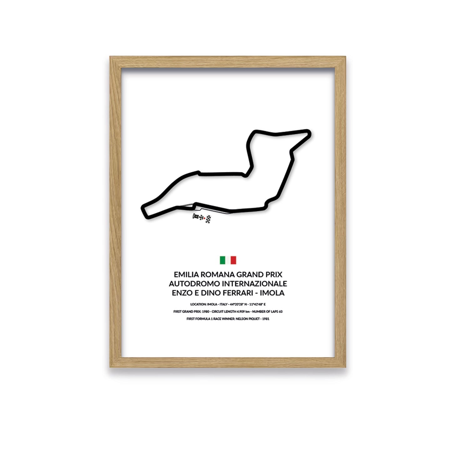 Emilia Romana Grand Prix - Imola - Siluet City SilhouettesWall artGPFRL3040LOGPFRL3040LOOak Effect Frame