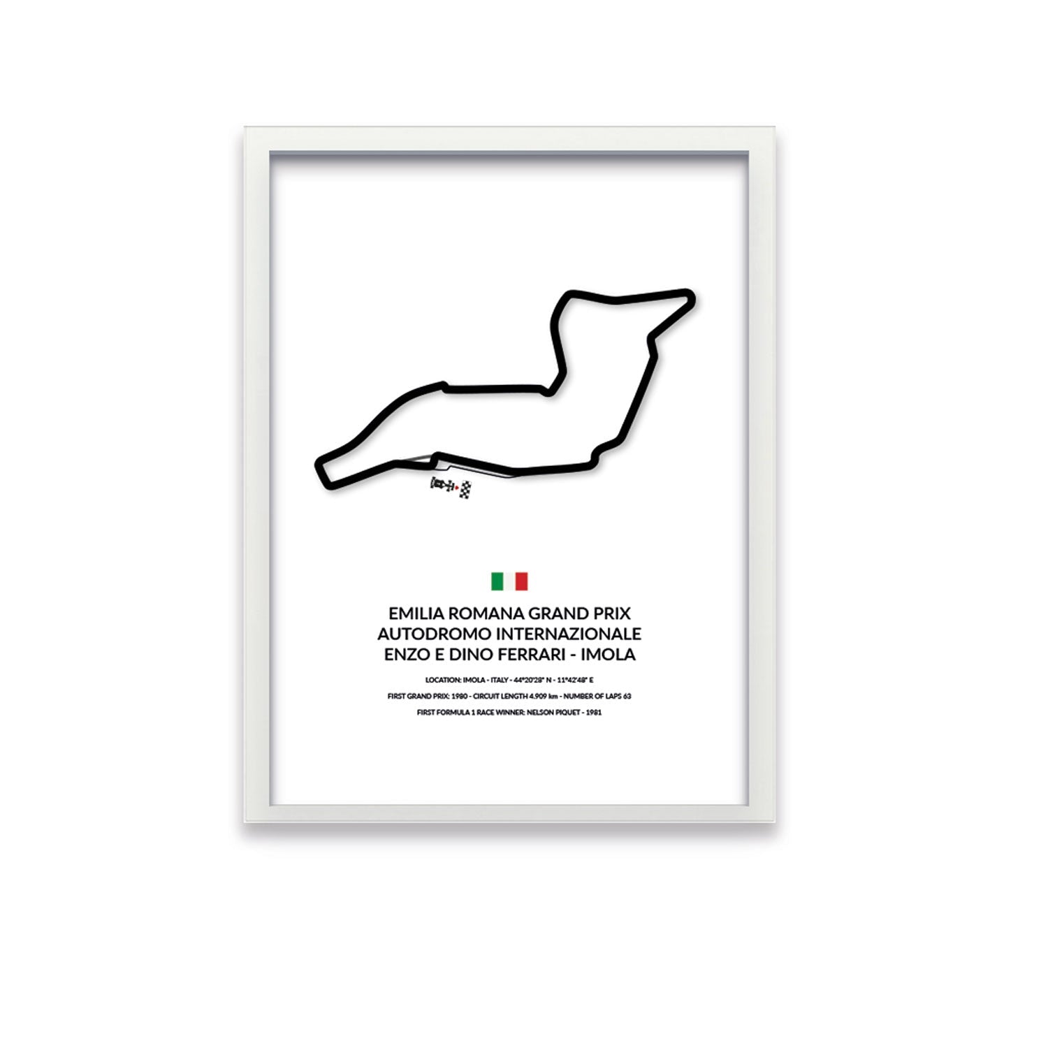 Emilia Romana Grand Prix - Imola - Siluet City SilhouettesWall artGPFRL3040LWGPFRL3040LWWhite Frame