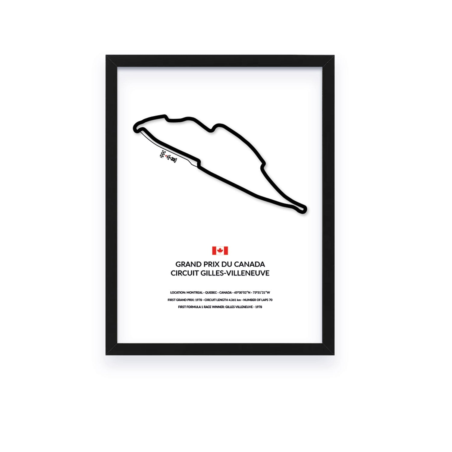 Grand Prix Du Canada - Gilles - Villeneuve - Siluet City SilhouettesWall artGPYUL3040LBGPYUL3040LBBlack Frame