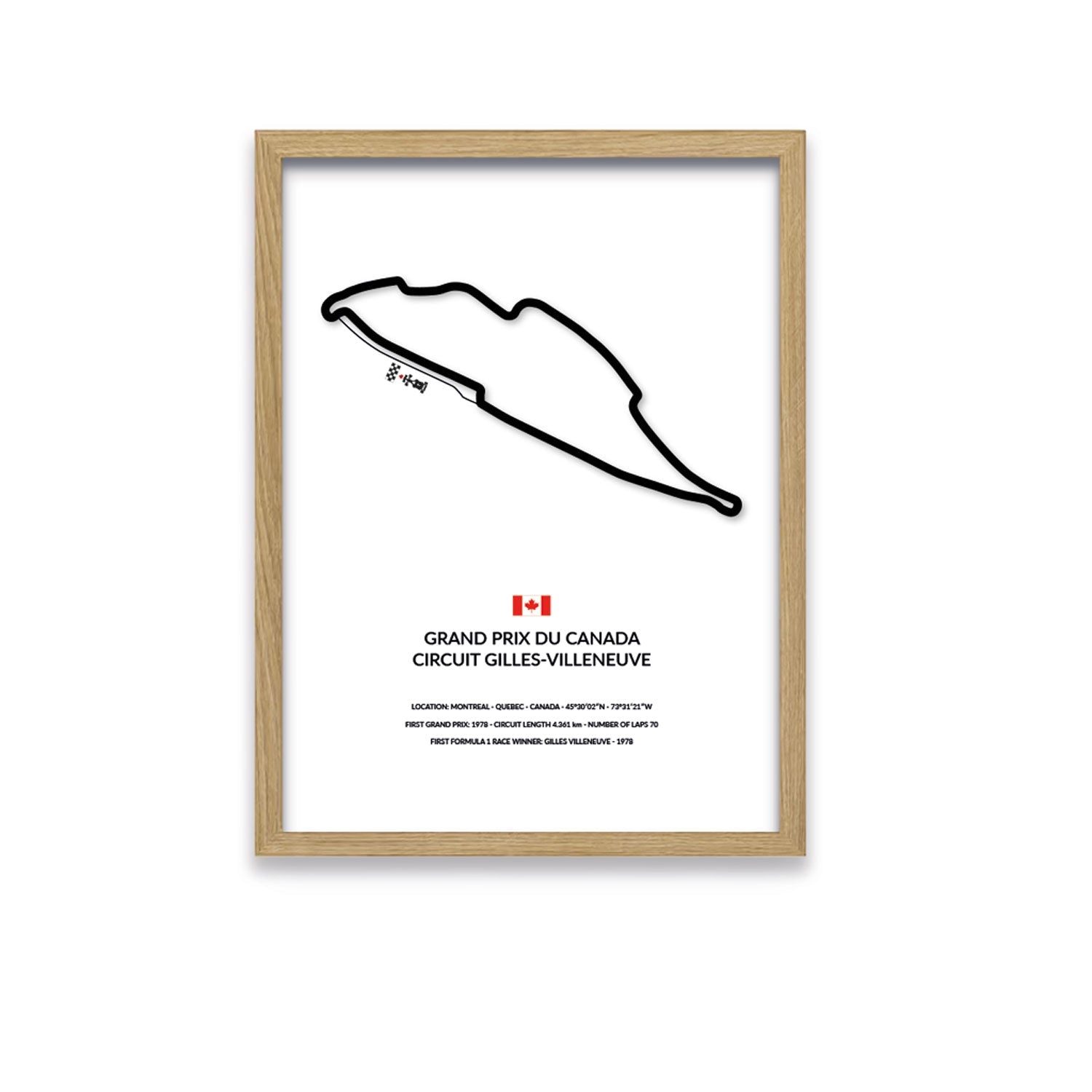 Grand Prix Du Canada - Gilles - Villeneuve - Siluet City SilhouettesWall artGPYUL3040LOGPYUL3040LOOak Effect Frame