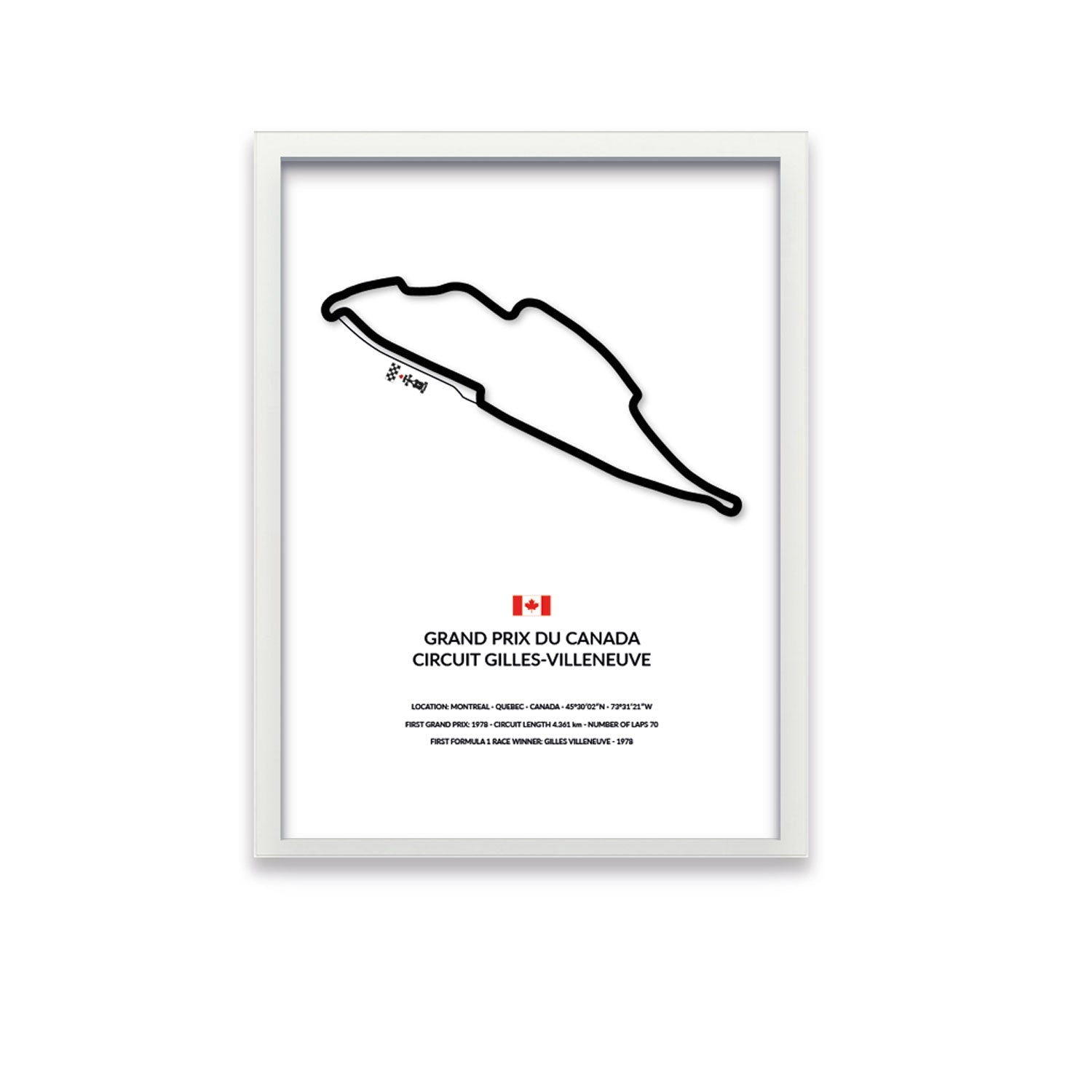 Grand Prix Du Canada - Gilles - Villeneuve - Siluet City SilhouettesWall artGPYUL3040LWGPYUL3040LWWhite Frame