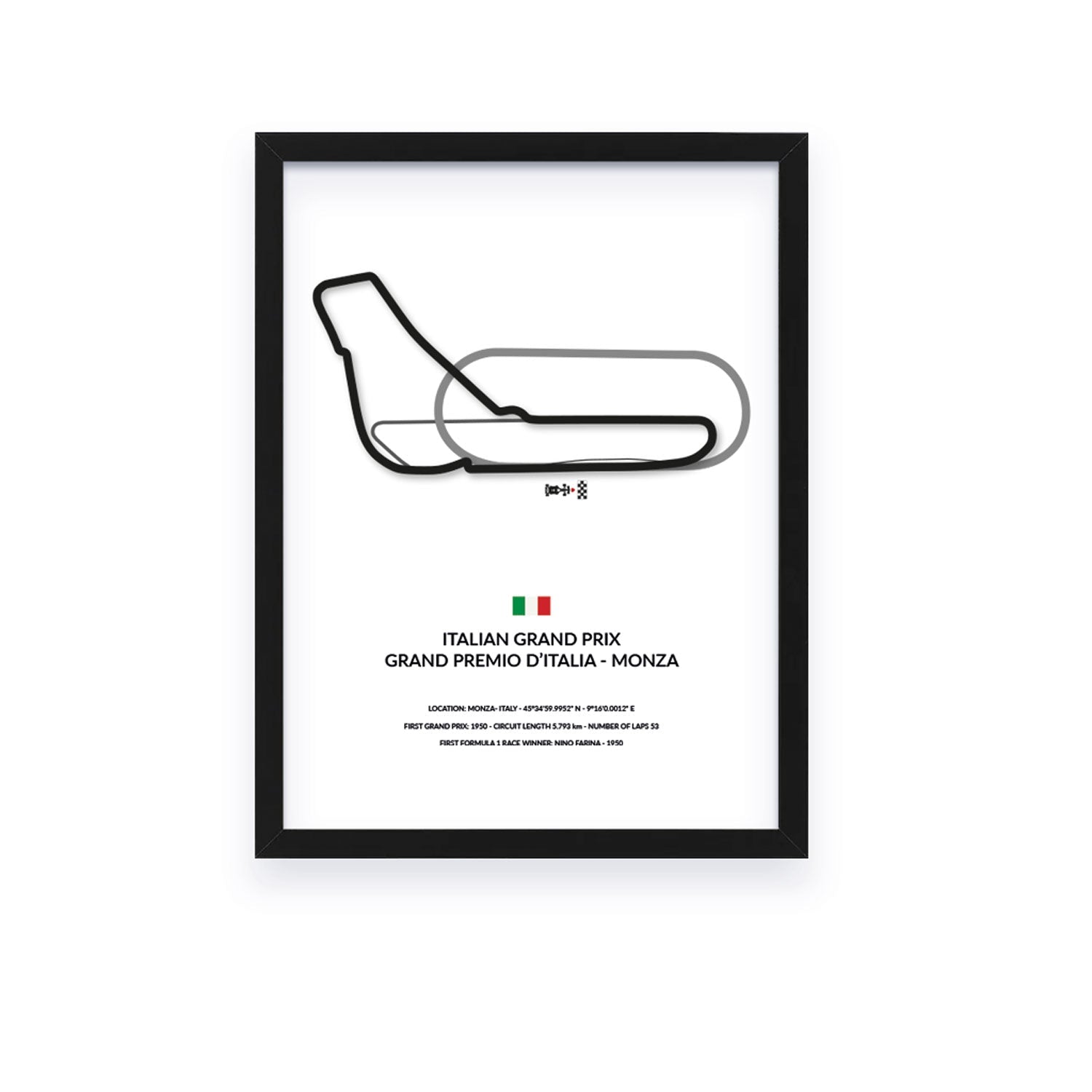 Italian Grand Prix - Monza - Siluet City SilhouettesWall artGPLIN3040LBGPLIN3040LBBlack Frame