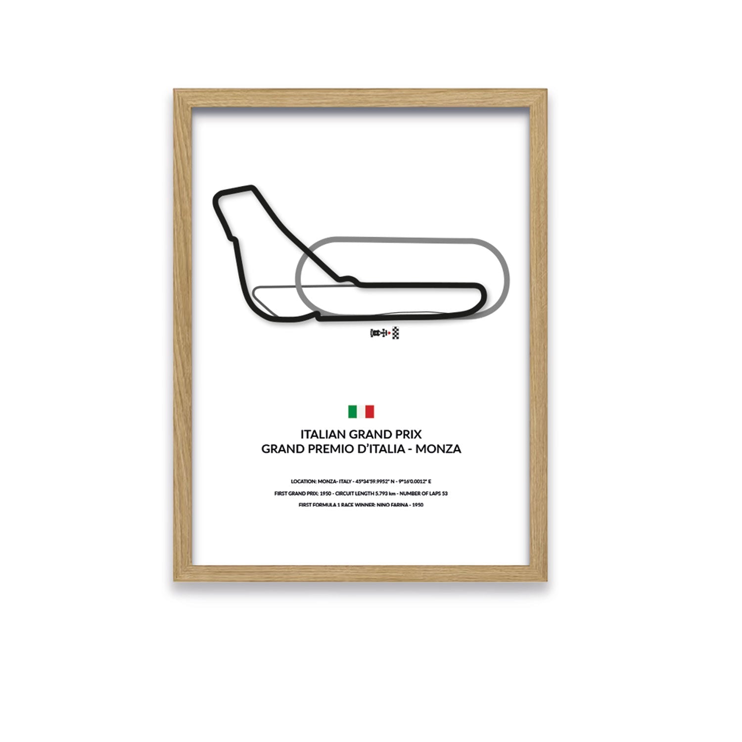 Italian Grand Prix - Monza - Siluet City SilhouettesWall artGPLIN3040LOGPLIN3040LOOak Effect Frame