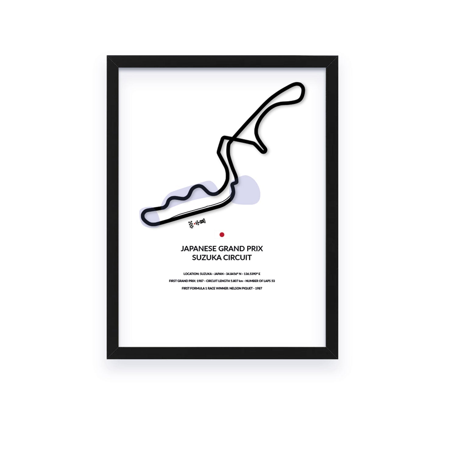 Japanese Grand Prix - Suzuka - Siluet City SilhouettesWall artGPNGO3040LBGPNGO3040LBBlack Frame