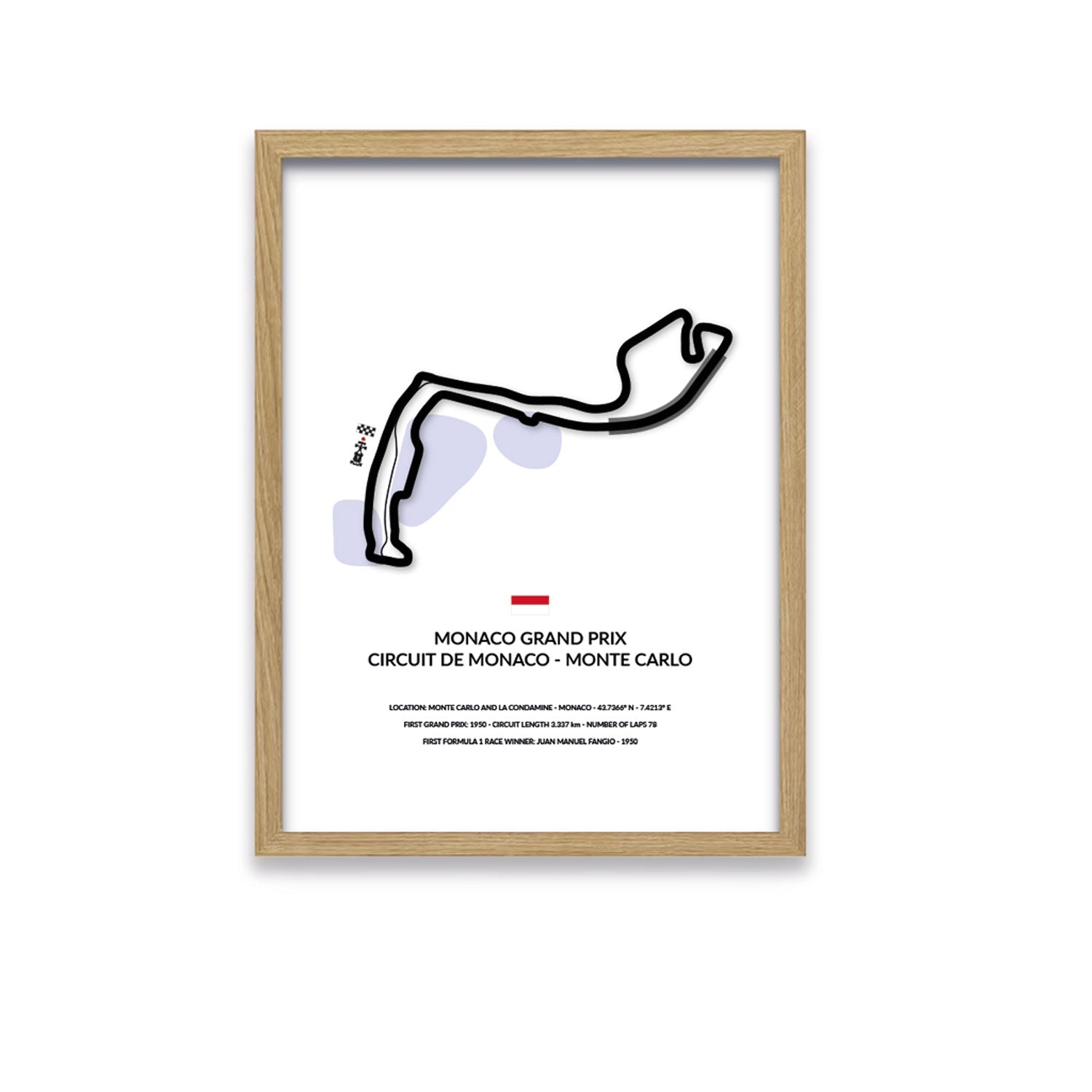 Monaco Grand Prix - Monte Carlo - Siluet City SilhouettesWall artGPMUC3040LOGPMUC3040LOOak Effect Frame