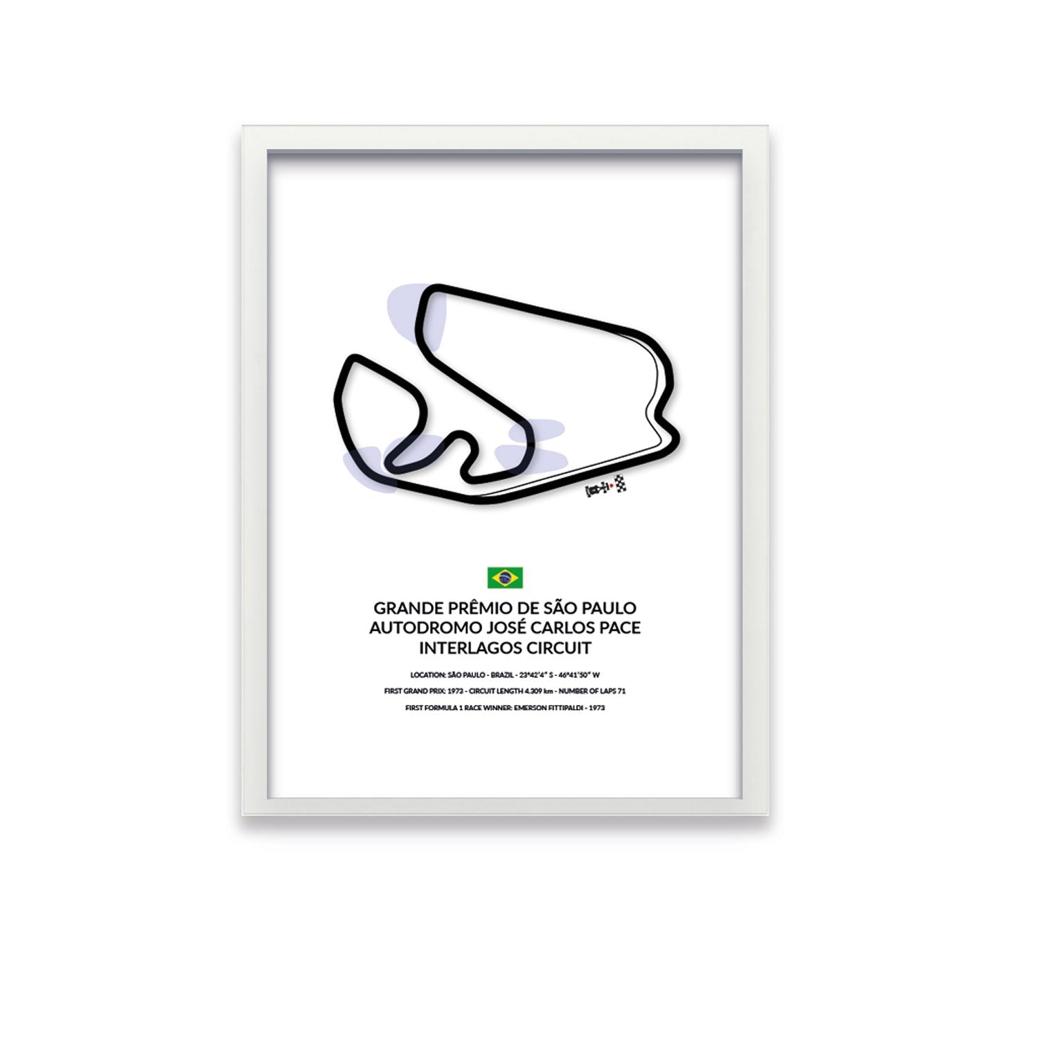 Sao Paulo Grand Prix - Interlagos - Siluet City SilhouettesWall artGPCGN3040LWGPCGN3040LWWhite Frame