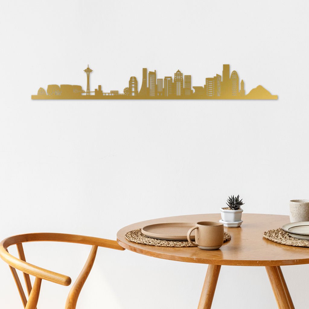 Seattle - Siluet City Silhouettes SkylineSGDSEASGDSEASmall - 23.6 in - 60 cmGoldNo, thank you