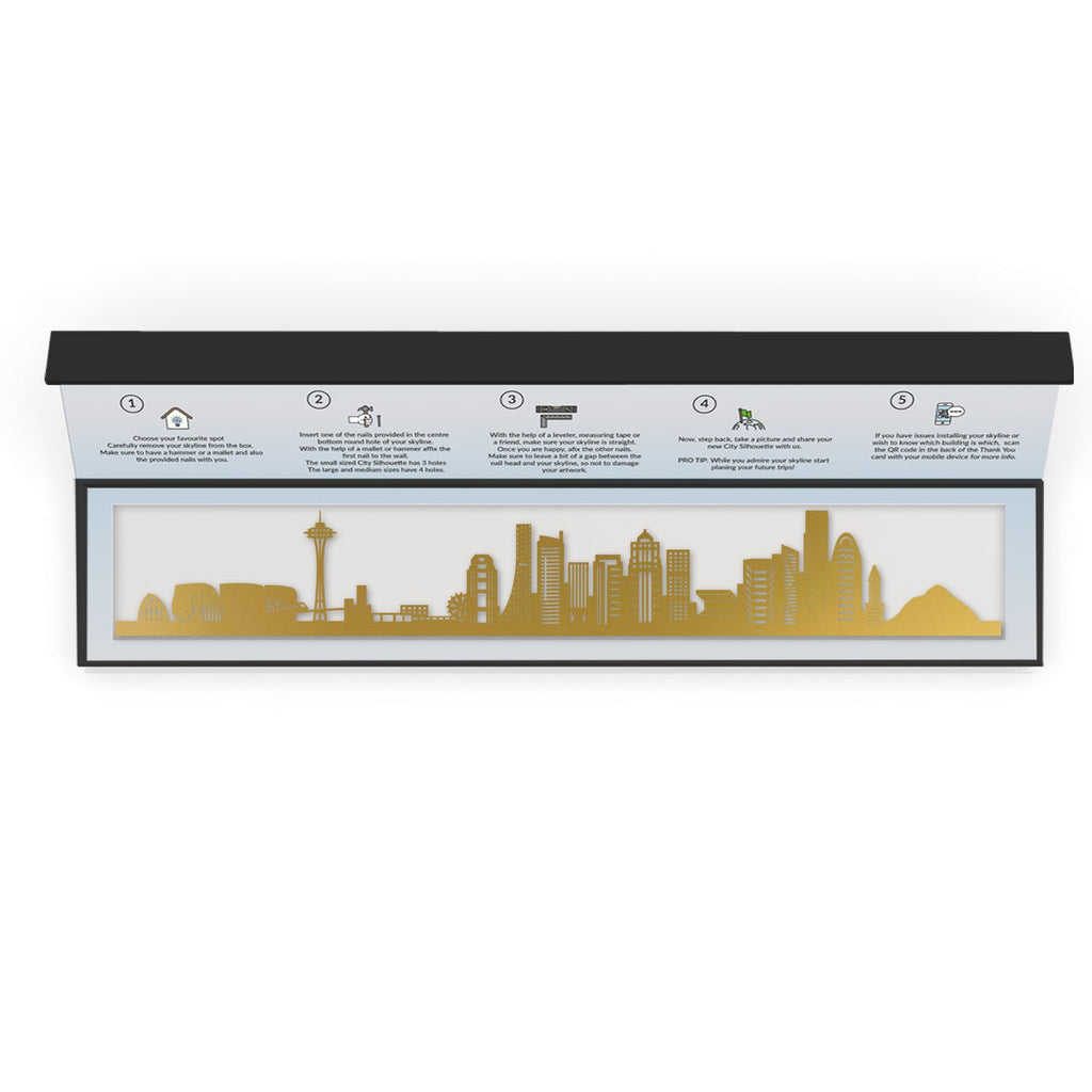 Seattle - Siluet City Silhouettes SkylineSGDSEA - YSGDSEA - YSmall - 23.6 in - 60 cmGoldYes, please