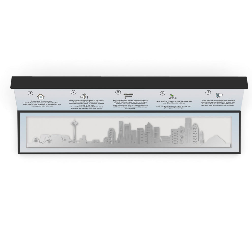 Seattle - Siluet City Silhouettes SkylineSSLSEA - YSSLSEA - YSmall - 23.6 in - 60 cmSilverYes, please