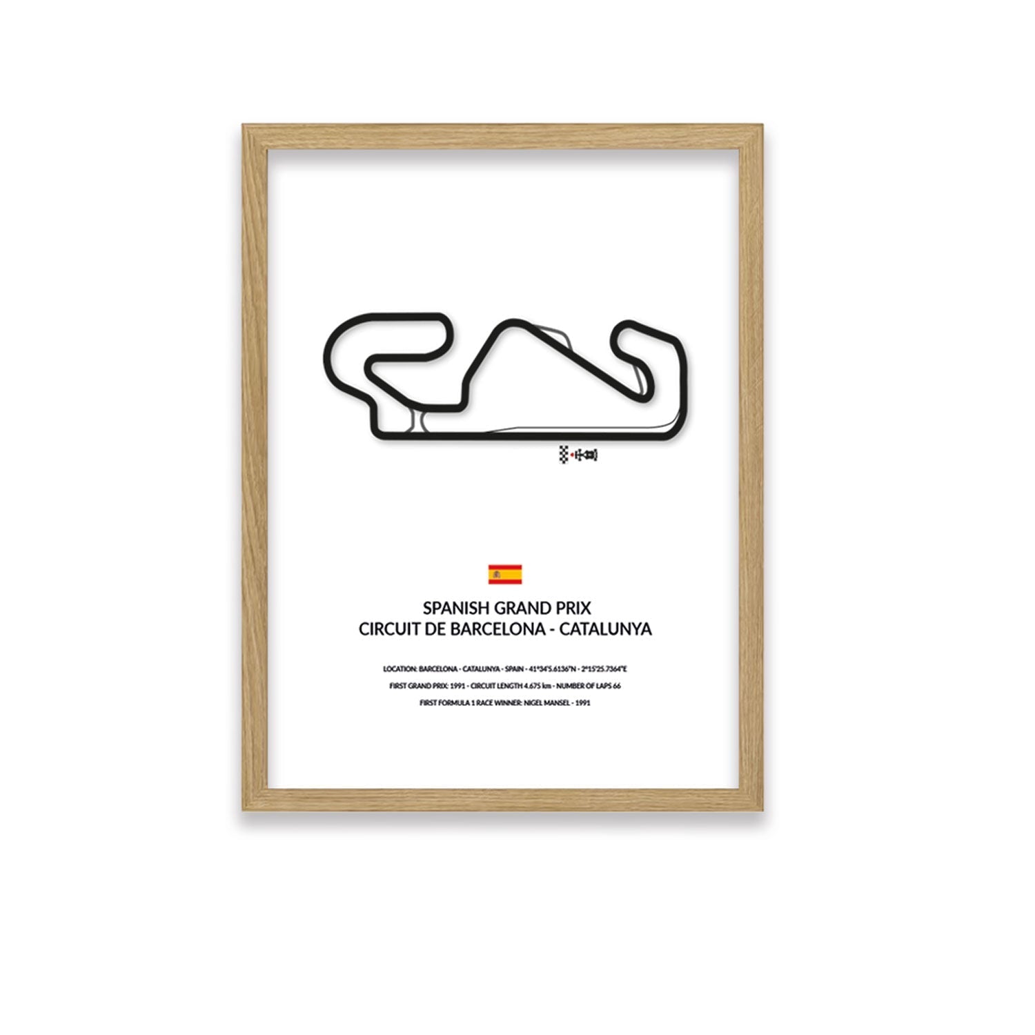 Spanish Grand Prix - Barcelona - Siluet City SilhouettesWall artGPBCN3040LOGPBCN3040LOOak Effect Frame