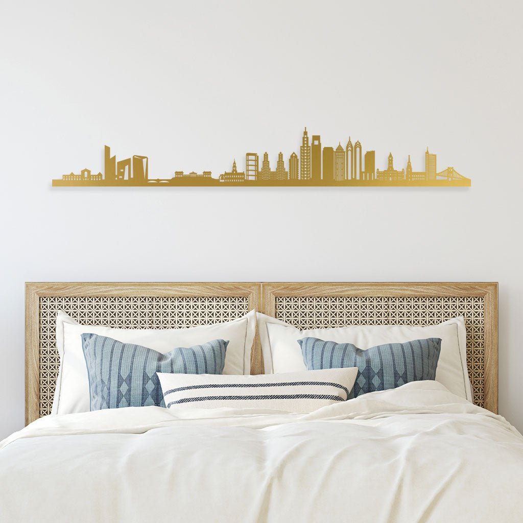 Philadelphia - Siluet City Silhouettes SkylineSGDPHLSGDPHLSmall - 23.6 in - 60 cmGoldNo, thank you